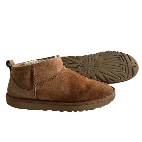 UGG Classic Ultra Mini Boots in Chestnut - Picture 8 of 12